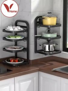Vhome ❤ ชั้นวางฝาหม้อปรับขนาด | ชั้นวางของในครัว วัสดุสแตนเลส ใส่อ่างล้างจาน เคาน์เตอร์