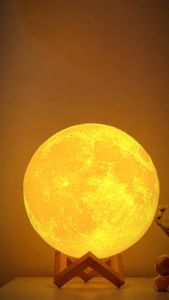 LED Lampu Tidur 3D Printed Moon Night Light Lamp 8cm 10 cm - Table Rechargeable Lamp aestetic