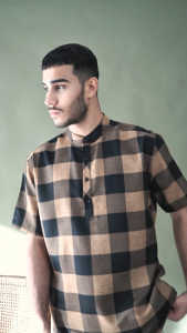 Casella Baju Koko Pria Lengan Pendek Exclusive Motif Kotak Izhan