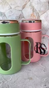 ( isi 5 ) Botol Gagang Cangkir Mug + Tutup 500ml