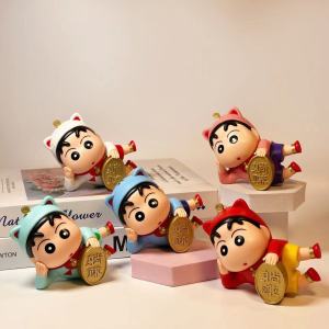 Crayon Shinchan Wealth Attraction Figurine Car Dashboard Decoration High Aesthetic Value Gift for Boys And Girls