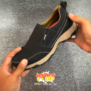 Gvl Geovelli G2129 Gilto Black NuBuck | Sepatu Kasual Pria Formal Hitam Ukuran 39 - 43