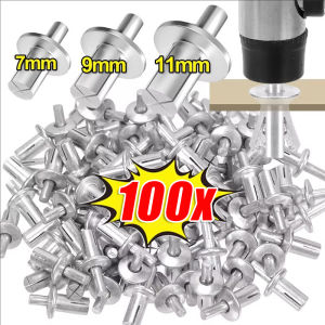 100/50pcs Hammer Drive Expansion Rivets / Aluminum Alloy Percussion Expansion Small Rivets / Knock Type Tapping Screws Fasteners Hardware Tool