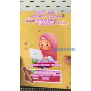 10 PCS SAMPUL BUKU AESTHETIC COSTUM NAMA DAN NAMA SEKOLAH 2025