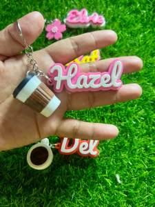 Customized Name Keychain with FREE charms MAXIMUM 8 LETTERS for Any Occasions Multiple Colors Personalized Gift Idea