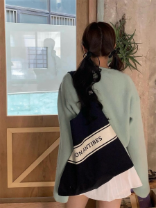 Lupit Canvas Tote Bag Womens Commuter Shoulder Bag Lazy Large Capacity Hobo Bag for Work Daily Match Soft Surface Pure Color