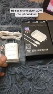 sạc nhanh Pisen 20W hỗ trợ sạc nhanh PD 3.0 dùng cho iphone ipad Sạc Nhanh An Toàn