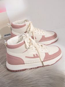 Warrior | Fleece Lined High Top Sports Shoes Womens Thick Bottom Platform Sneakers Casual Round Toe Low Heel Rubber Outsole Winter Boots