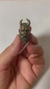 Brass Mimir Nordic Warrior Head Sculpture Paracord Beads Knife Beads EDC DIY Woven Bracelets Lanyard Pendants Accessories