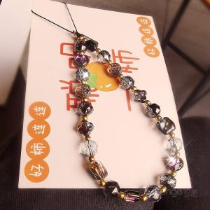 High-End Fashion Womens Crystal Stone Bracelet Durable Handheld Chain Outdoor Travel Anti-Loss Universal Phone Case Decor