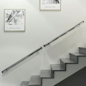 Stainless Steel Staircase Handrail Railings Against The Wall Indoor Kindergarten Children Elderly Safety Non-Slip Wooden Guardrails