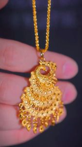 916 gold necklace ladys spirit phoenix pendant atmospheric wedding bridal jewelry