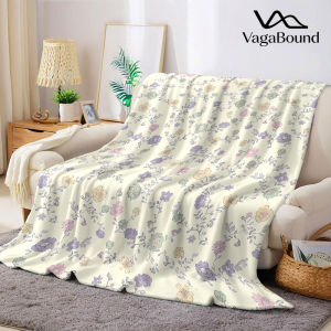 Vintage Pastel Floral Flannel Blanket Warm Soft Halloween Christmas Decorative Couch Warm Cozy All-Season Gift