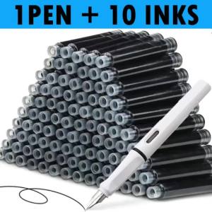 11 Chiếc Bộ Bút Máy 0.38 Mm Thép Không Gỉ Ngòi Đa Chức Năng Viết Êm Văn Phòng Phẩm Và Đồ Dùng Học Tập