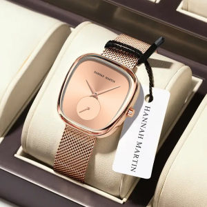 Hannah Martin Luxury Fashion Elegant Ladies Watch Waterproof Watch for Woman Mesh Stainless Steel Quartz Gift Women Watch Reloj
