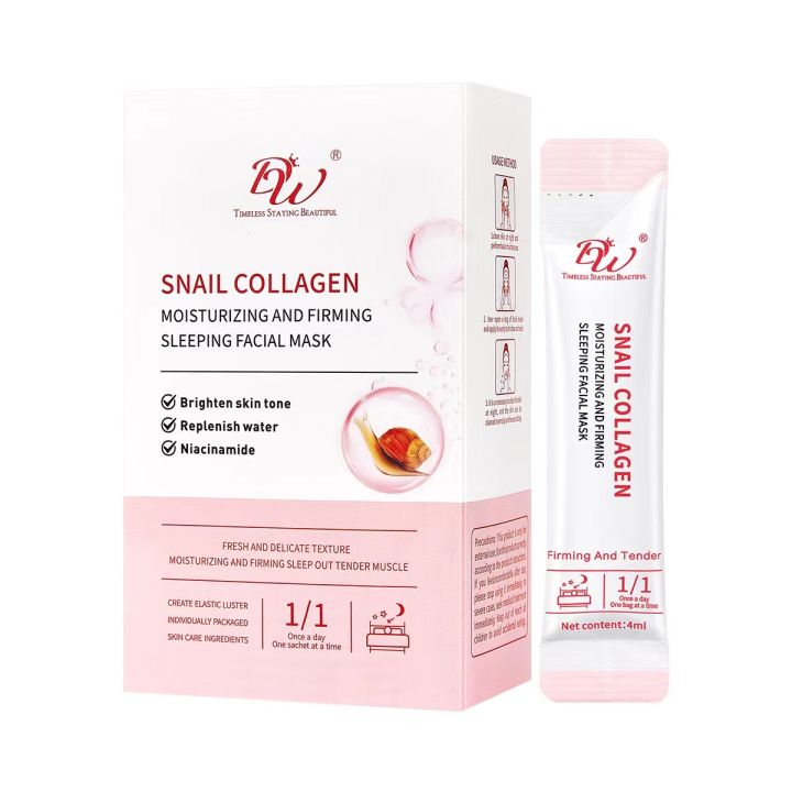 K.20 pieces/box DW Sleep frozen film Snail Collagen Facial mask Aloe Vera Vitamin Plant essence facial mask Ice aloe gel frozen film Moisturizing whitening Soothing skin Gel freeze film