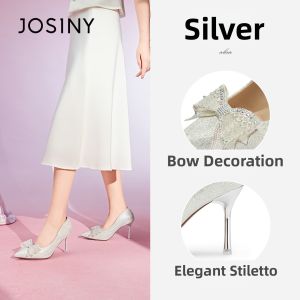 Josiny | Pointy Stiletto Heel Wedding Pumps Bow Summer