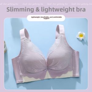 Breathable Thin Cup Wireless Bra Womens Summer Underwear Full Coverage Nylon Fabric No Pad Anti-Sagging Side Fatigue Reduction