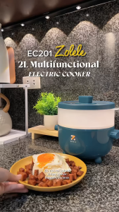 ZOLELE EC201 Electric Cooking Pot Multi-Functional Non-Stick Inner Cooker 2 Adjustable Levels Hot Pot Mini Rice Cooker 2L