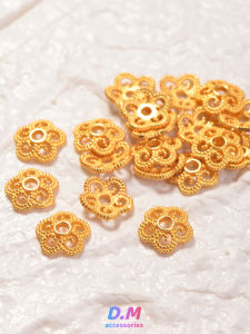 S925 Pure Silver 8mm Flower Petal Separator Spacer Beads Loose Pearls Necklace Stringing Cord Bracelet DIY Accessories