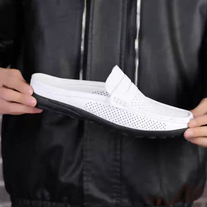 Loafers Lightweight Bean Summer Slip-Ons Breathable Casual Half-Cup Slippers 1850