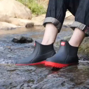 Mens Rain Boots Non-slip Waterproof Fashion Rain Boots Kitchen Work Short Tube Water Shoes