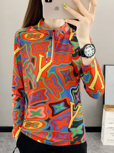 Womens Outdoor Long Sleeve Quick Dry T-Shirt Ice Silk Thin Breathable Running Sports Hiking Mountain Climbing Fast Dry Clothes