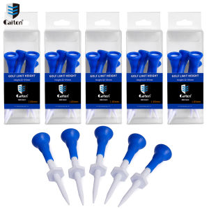 Caiton 5pcs Plastic Golf Tees 85mm/3.34in Adjustable 22mm/0.87in Soft Rubber Head Durable and Lightweight for Steady Shots