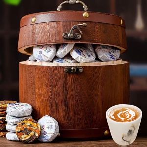 [ Tặng kèm túi ] Combo 1000g Trà vỏ quýt/ trà trắng/ Trà thiết quan âm hộp gỗ tròn cao cấp kèm túi xách sang trọng lịch sự