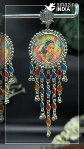 Premium Indian Nartaki Earring With Galss Stone | Anting-Anting