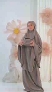 Mukena Anak Remaja Tanggung Umur 10 Sampai 12 Tahun 2in1 Travelling Minimalis Coquette Bordir Pita