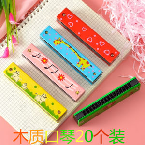 Wooden Harmonica Toy for Children 16 Holes Beginner Friendly Cute Educational Toy for Girls And Boys Kindergarten Baby