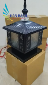 [TẶNG KÈM BÓNG] Đèn trụ cổng mái chùa HÂN BÁCH Đèn cột cổng chống nước trang trí ngoại thất