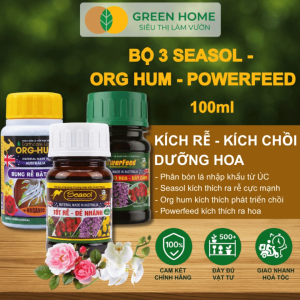 Combo Bộ 3 Kích Rễ – Kích Chồi – Kích Hoa Seasol Org Hum PowerFeed GreenHome Chai 100ml