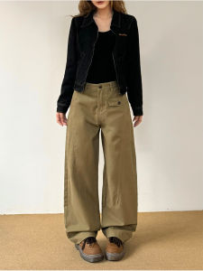 Don Cry American Retro Tailored Loose Fit Casual Long Pants Knife Edge Workwear Trousers for Men And Women Street Style Cotton Blend