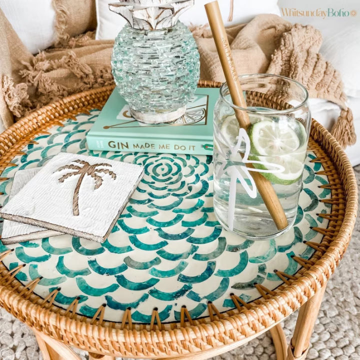 Bàn mây khảm trai, Bàn trà tròn ngồi bệt, Bàn sofa, Bàn cafe trang trí ...