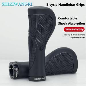SHIZIWANGRI | Tay Nắm Xe Đạp MTB Chống Trơn Trượt Thiết Kế Công Thái Học Dài 140mm Bọc Tay Lái Cao Su Dành Cho Xe Đạp Leo Núi Chất Liệu Hợp Kim Nhôm + Cao Su