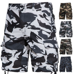 Mens Camo Shorts Men Camouflage Overalls Loose Casual Outdoor Sports Half Pants Side Pocket Cotton Comfortable Shorts