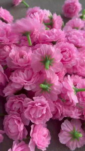 ดอกมะลิวันแม่ สีชมพู ( หัวดอกมะลิสีชมพู 1 ถุง 20 ดอก ดอกมะลิอย่างดี งานผ้า มีรู้ใช้ร้อยมาลัย เสียบก้านได้ ) ดอกไม้ปลอม ดอกไม้ประดิษฐ