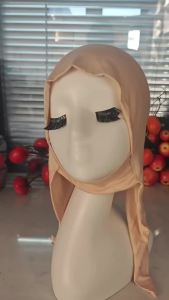 New Cotton Jersey Tie Back Instant Hijab for Muslim Women Inner Cap Bonnet Soft Strap Undercap Solid Stretch Turban Headband Eid