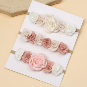 3Pcs/Set Baby Girl Headband Newborn Elastic Flower Toddler Hair Band Kids Headwear Nylon Soft Hairband Children Hair Accessories