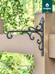 Sungmor Outdoor Wall Hook Cast Iron Balcony Iron Hanging Red Lantern Chlorophytum Decorative Bracket Pastoral Hanger