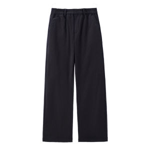 Giordano Corduroy Pants Womens Vintage Style Elastic Waist Casual Trousers Straight Leg Fit Polyester Fiber Commute Style