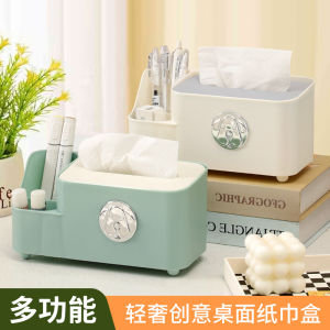 Luxury Tissue Box Home Living Room Napkin Box Storage Organizer Rectangle Plastic Geometric Pattern Simple Design Tabletop Holder