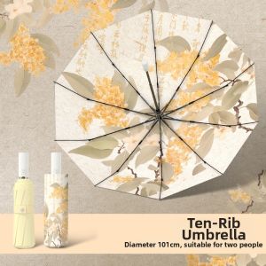 MOLORE | Vintage Bamboo Style 16 Rib Folding UV Protection Umbrella