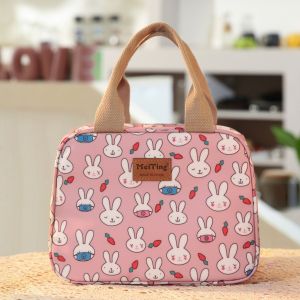 กระเป๋าใส่กล่องข้าวแบบกันน้ำสไตล์เกาหลีขนาดใหญ่สำหรับใช้ไปทำงาน กระเป๋าใส่อาหารแบบอุ่นได้ กระเป๋าใส่ของใช้ในครัวเรือน ที่จัดระเบียบ