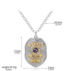 Game Resident Evil Raccoon City Police Department Badge Necklace Metal STARS Keychain for Women Men Backpack Accessories Gifts