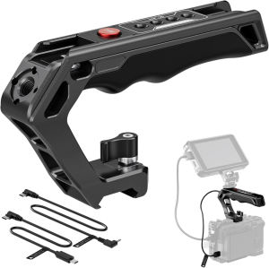 NEEWER PG005E NATO Top Handle with Record Button Comfort Silicone Grip with QR NATO Clamp for Sony A7 ZV1 Panasonic S5 II FUJIFILM X-T5