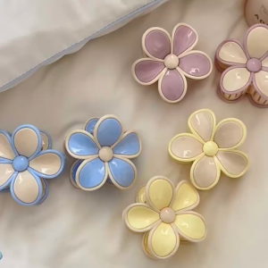 COD 7.5CM - JEPITAN RAMBUT GLOSSY MODEL BUNGA KAMBOJA FASHION KOREAN PREMIUM WARNA FAVORITE