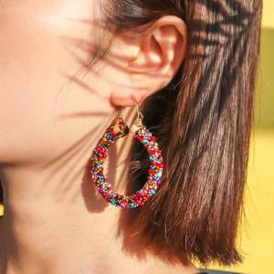 Her Lab Jewelry: New Cutout Geometric Large Stud Earrings & Acrylic Drop Earring Set